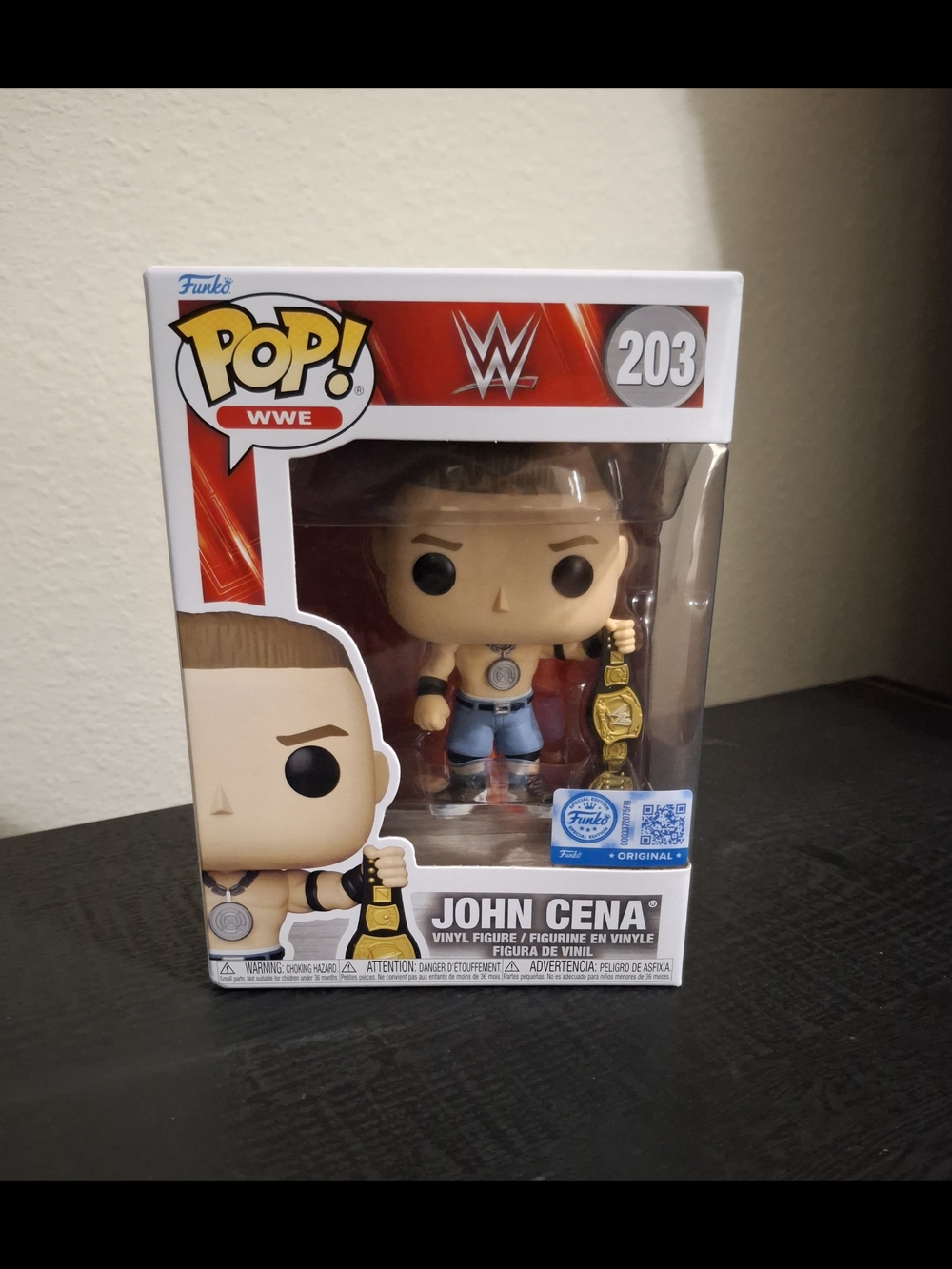 WWE John Cena Pop! Figure — Blue Shorts & Gold Belt